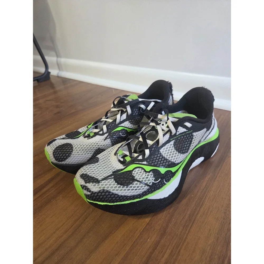 Saucony Endorphin Pro 3 Running Shoes Mens 9 White Black Green Good Panda Carbon